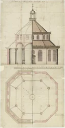 Architectural Drawing for a Church to be Built in Batavia